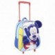 Mochila 3D Infantil Mickey Disney C/Carro 25x31x10cm.