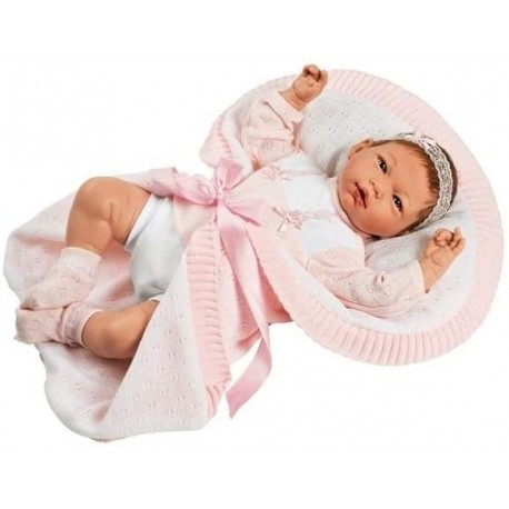 Munecas Guca Muñeca de bebé con diseño de Ainoa con un Traje Especial y mantita, 46 cm
