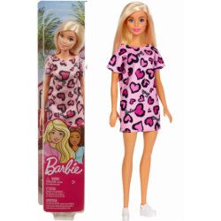 Barbie Muñeca Rubia con Vestido Rosado, Juguete para Niñas +3 Años