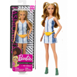 Barbie Fashionista - Muñeca con coletas y vestido brillante