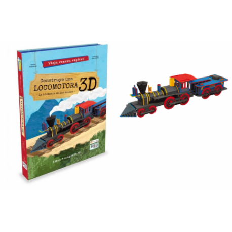Construye Locomotora 3D. Libro + Maqueta 3D.