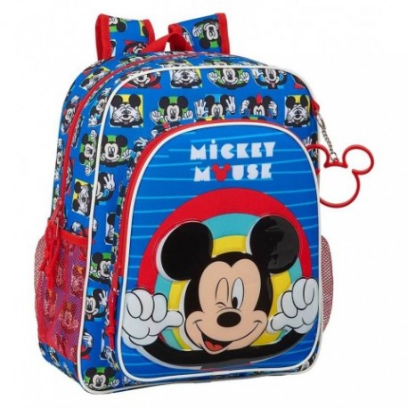 Mochila Junior Mickey Disney Adaptable 32x12x38cm.