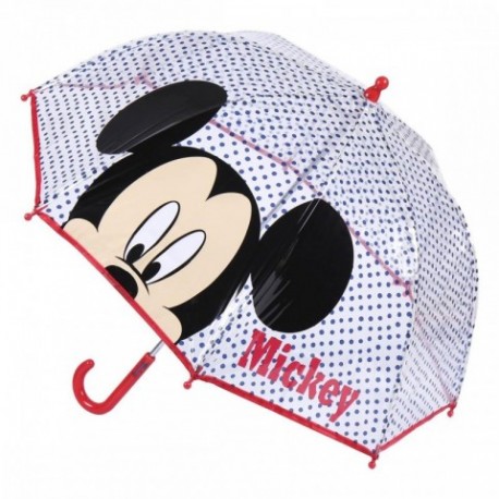 Paragua Manual Transparente Mickey Disney 45cm.