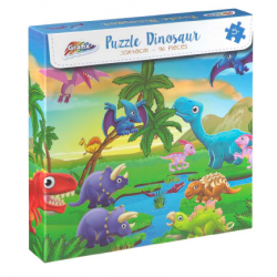 Juego Educativo Puzzle Dino 96 Piezas 35x48cm.