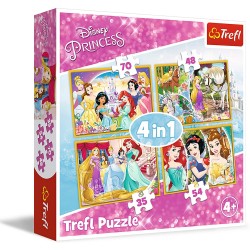 Puzzle Princesas Disney 4 en 1