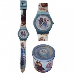 Reloj Analogico Frozen Disney En Caja De Metal