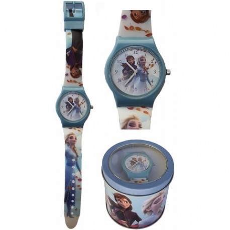 Reloj Analogico Frozen Disney En Caja De Metal