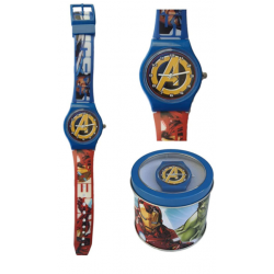 Reloj Analógico Avengers Con Caja De Metal