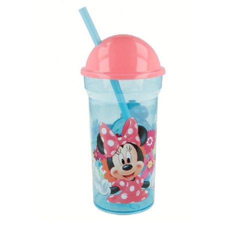 Vaso Plastico C/Pajita Minnie Disney 460Ml