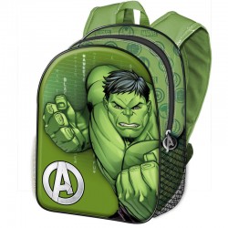 Mochila Basic Avengers Hulk Adaptable 31x39x15cm.