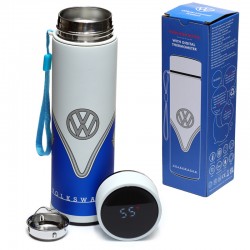 Botella Termo de Acero Inoxidable con Termometro - Caravana Volkswagen VW T1 Camper Azul